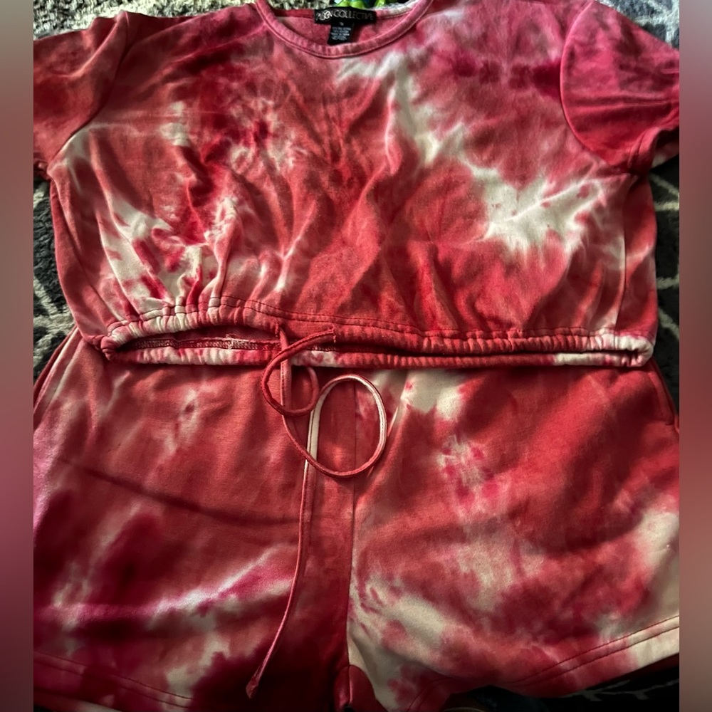 Girls| Red Tye Dye Adjustable Two Piece